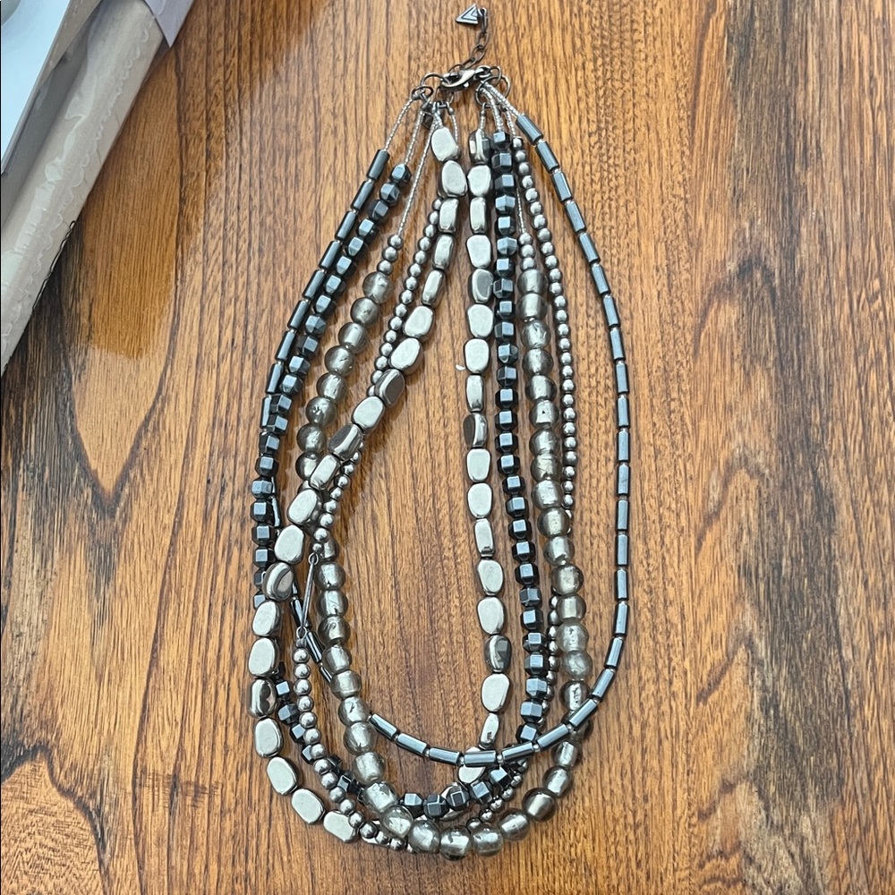 SILPADA Hematite Hailstone 5 Layer Necklace Sterling Silver 🩶